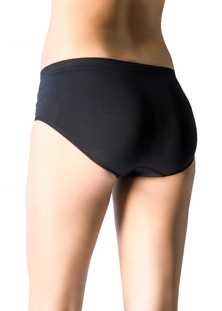 Black full-coverage brief — rear product editorial